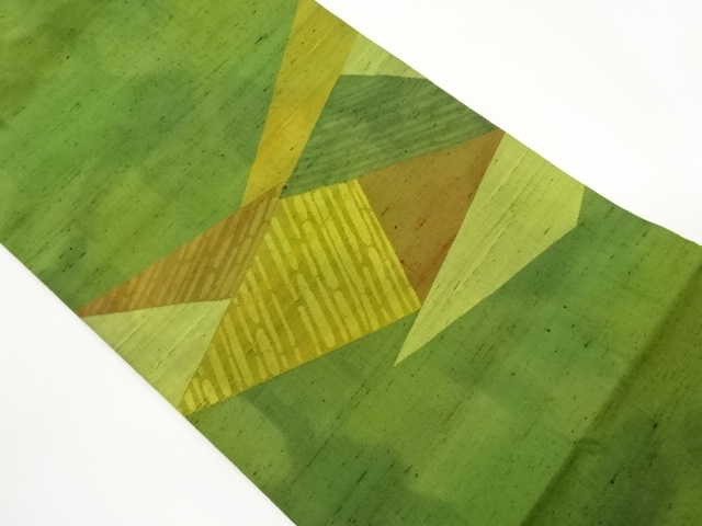 JAPANESE NAGOYA OBI / TSUMUGI / WOVEN GEOMETRIC